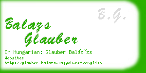 balazs glauber business card